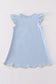 Blue you are my sunshine applique girl dress