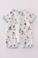 Baseball print boy romper