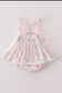 Pink Blush Meadow smocked girl bubble