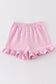 Premium Pink & white stripe basic ruffle shorts