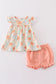 Premium Floral leaves muslin ruffle baby set