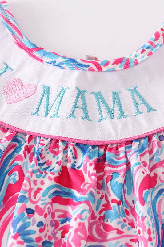 Floral print I love MAMA girl set