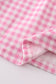 Pink character embroidery girl gingham dress