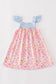 Pink character print ruffle dress