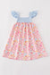 Pink character print ruffle dress