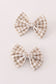 Khaki gingham piggie hair bow