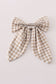 Khaki gingham piggie hair sailor bow