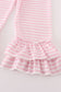 Pink stripe noah's ark applique girl set