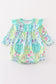 Green floral ruffle girl bubble