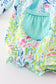 Green floral ruffle girl bubble