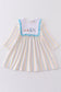 Stripe princess embroidery girl dress