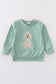 Green Valentine puppy embroidery boy top