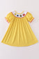 Yellow charactor embroidery dress