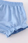 Blue bow ruffle girl bloomer set