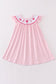 Pink barbie embroidery gingham girl dress