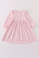 Valentine's day heart envelope embroidery plaid girl dress