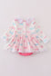 Pink bow embroidery girl bubble