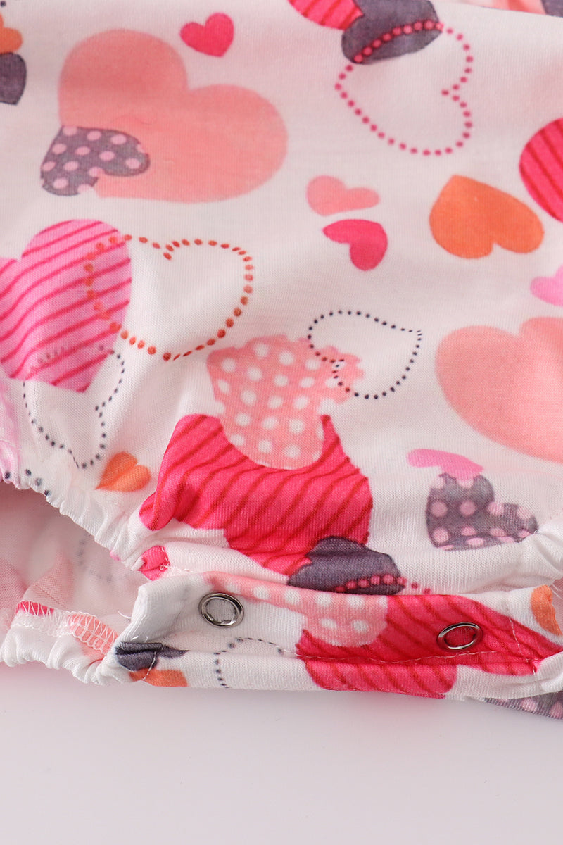 Pink valentine heart ruffle girl bubble