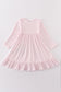 Pink tractor lucky clover applique girl dress