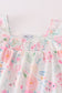 Pink Pastel Meadow print smocked girl set