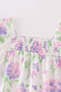 Purple hydragena print smocked girl dress