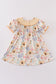 Yellow bee embroidery girl dress