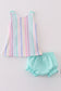 Multicolored stripe girl bloomer set