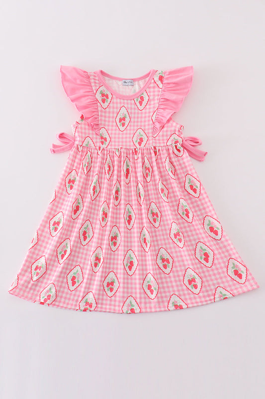 Pink strawberry girl dress