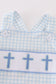 Blue easter cross embroidery boy bubble