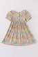 Easter floral bunny egg embroidery girl dress