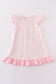 Pink easter bunny applique stripe girl dress