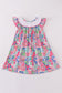 Garden bloom I love MOM embroidery girl dress