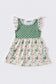 Green floral print dot dress